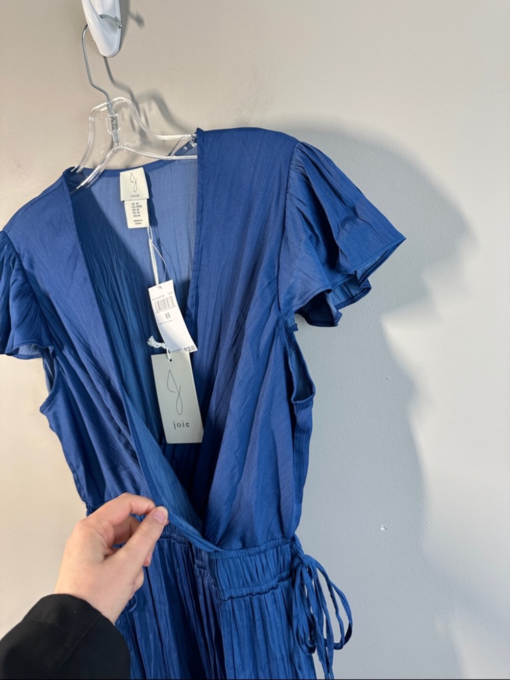 NWT Joie Blue Lapis Maxi Dress Size M Fax Wrap Tiered - Picture 11 of 15
